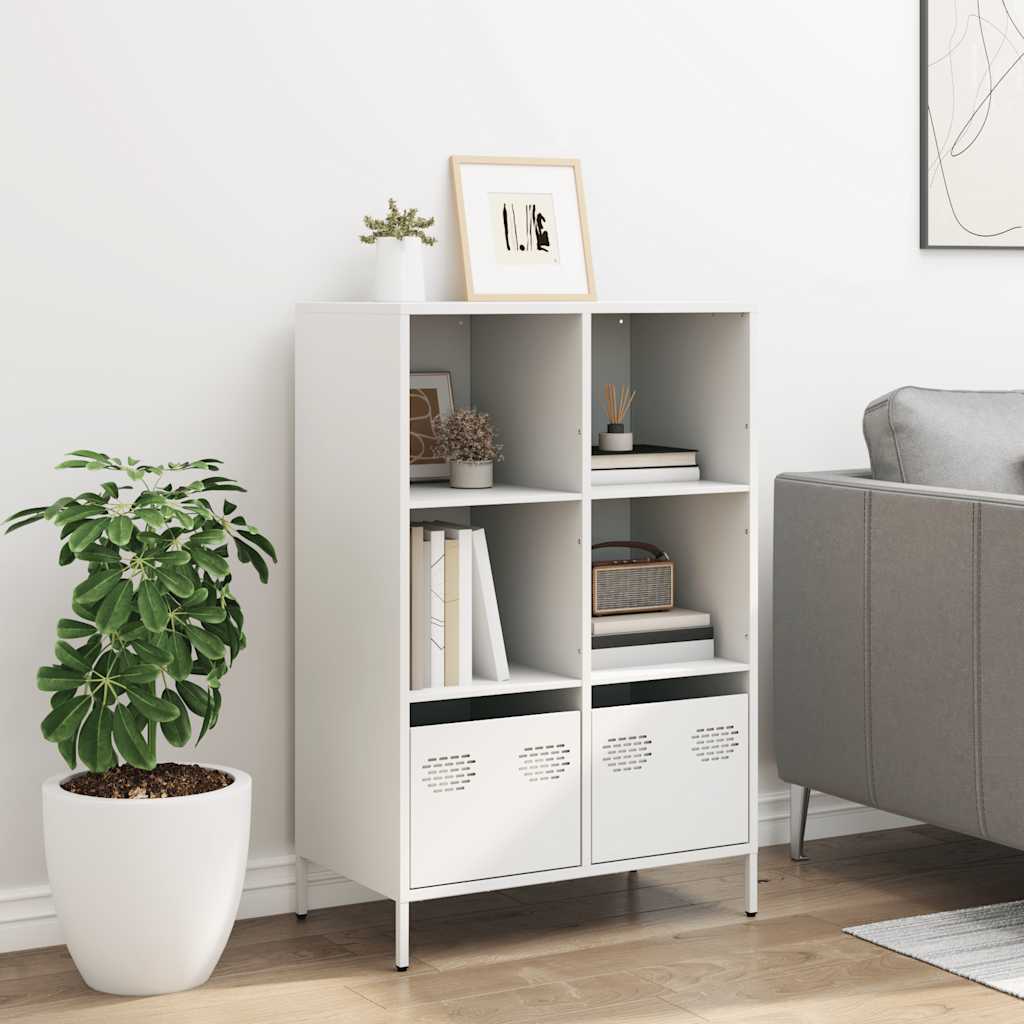 Visoka komoda bijela 68x39x103,5 cm čelična