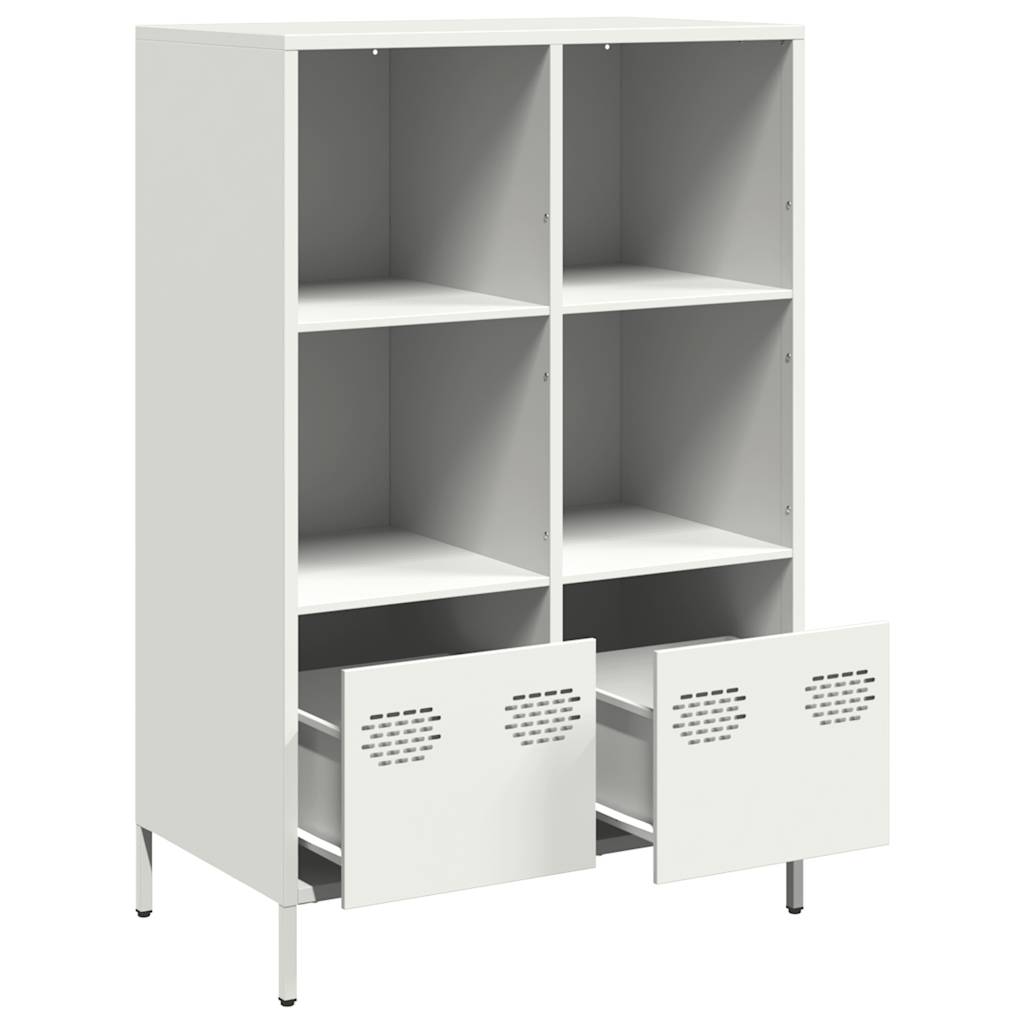 Visoka komoda bijela 68x39x103,5 cm čelična