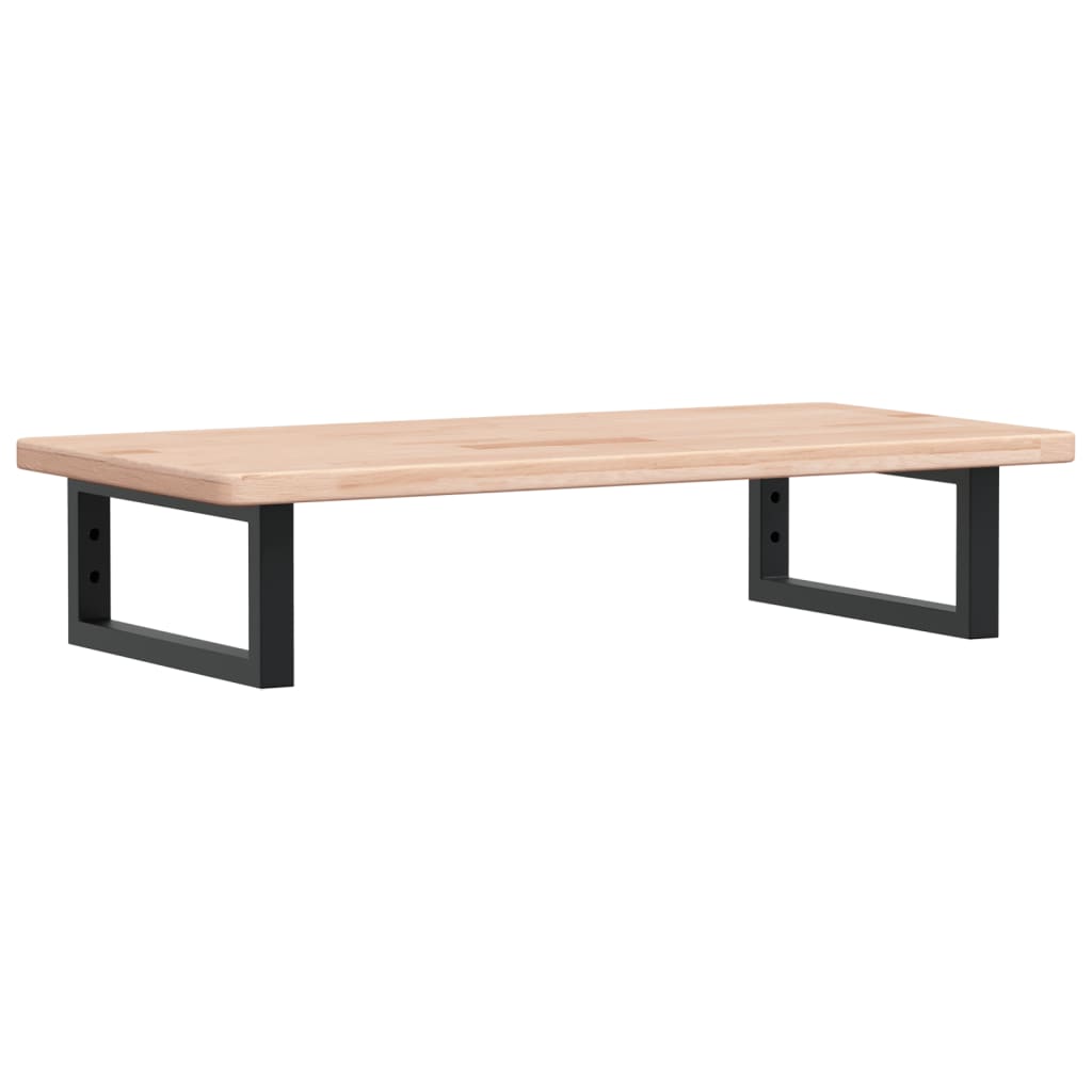 Zidna polica za umivaonik od čelika i masivne hrastovine Smeđa 80 x 40 x 2.5 cm