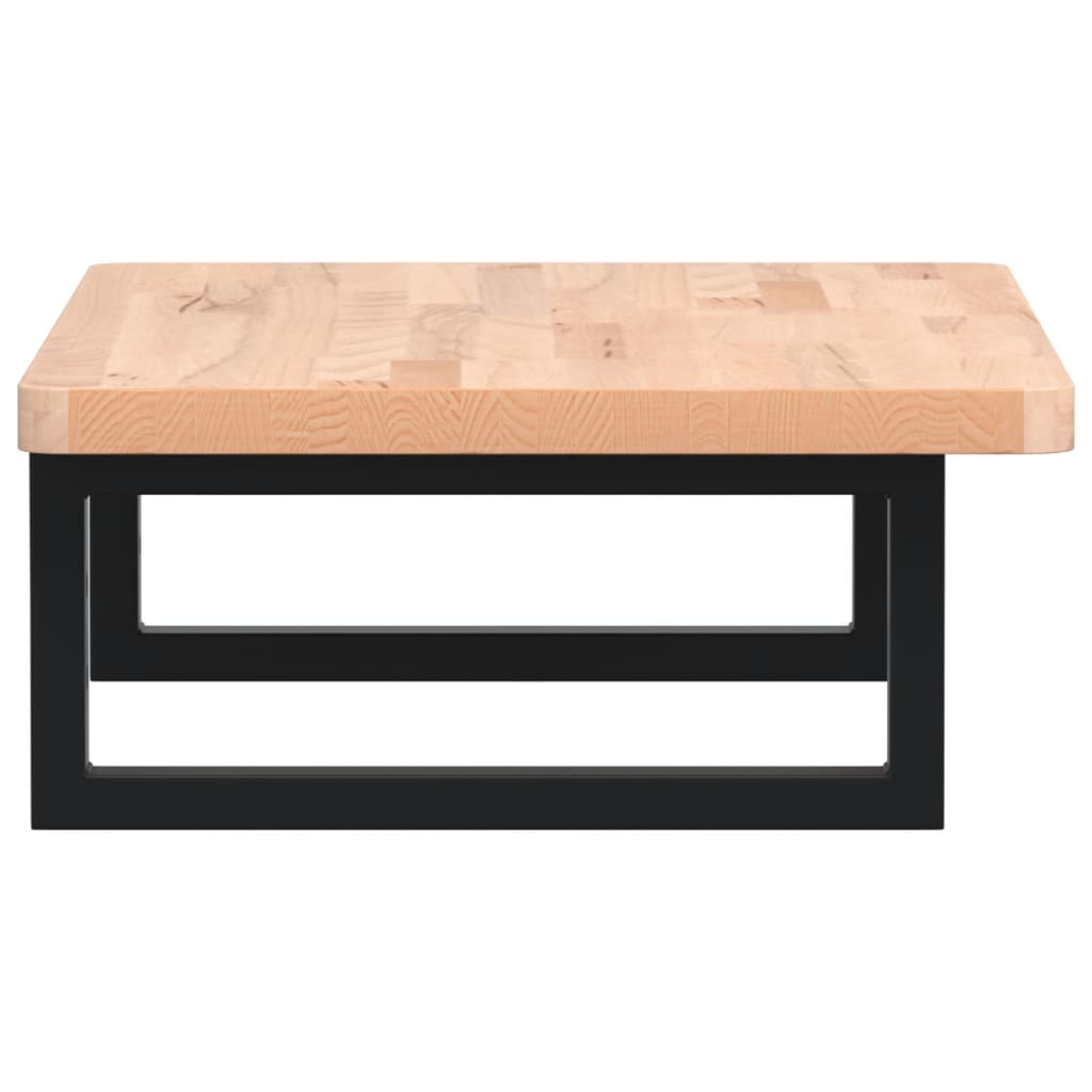 Zidna polica za umivaonik od čelika i masivne bukovine Smeđa 60 x 40 x 2.5 cm