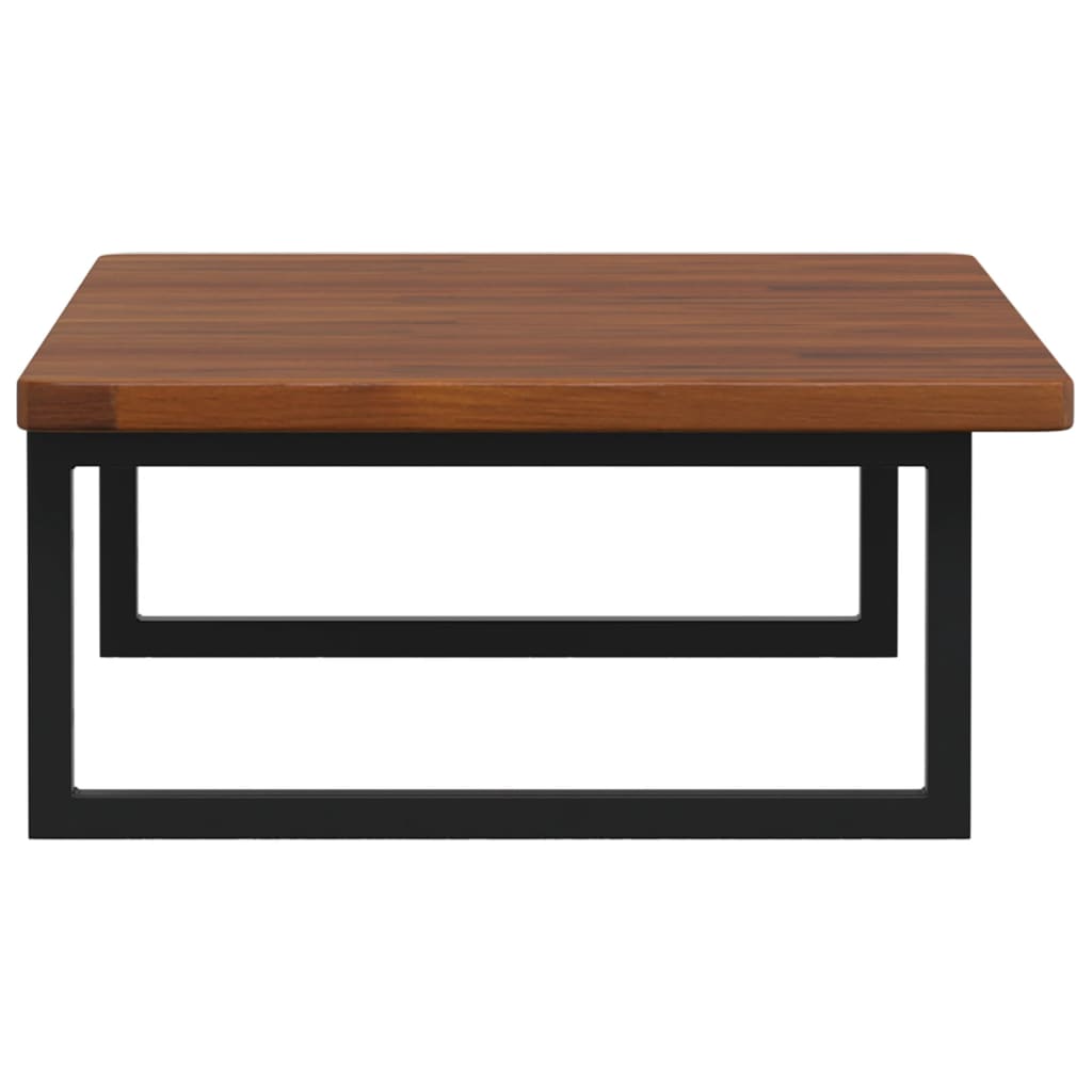 Zidna polica za umivaonik od čelika i masivne hrastovine Smeđa 100 x 50 x 2.5 cm