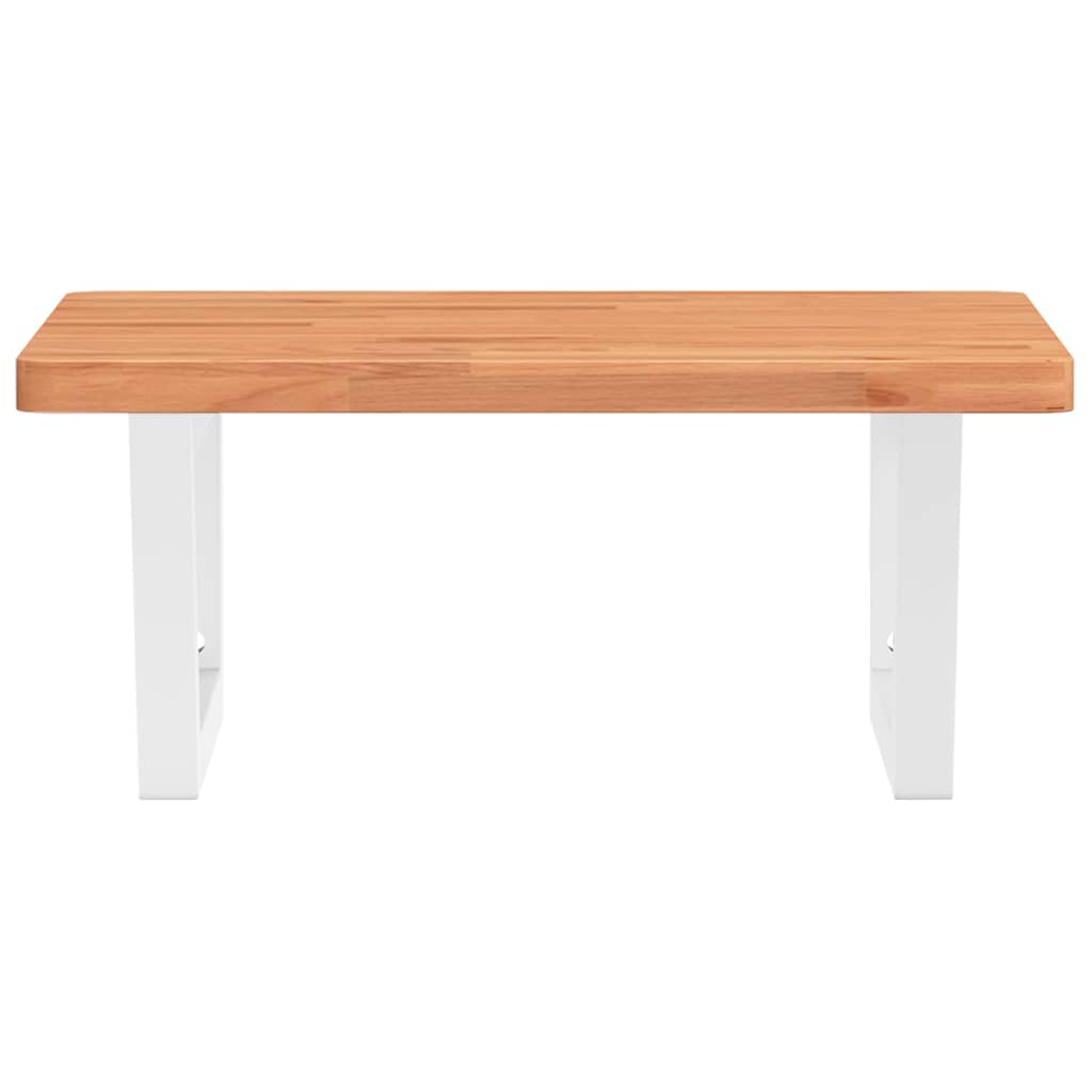 Zidna polica za umivaonik od čelika i masivne bukovine Smeđa 50 x 50 x 2.5 cm