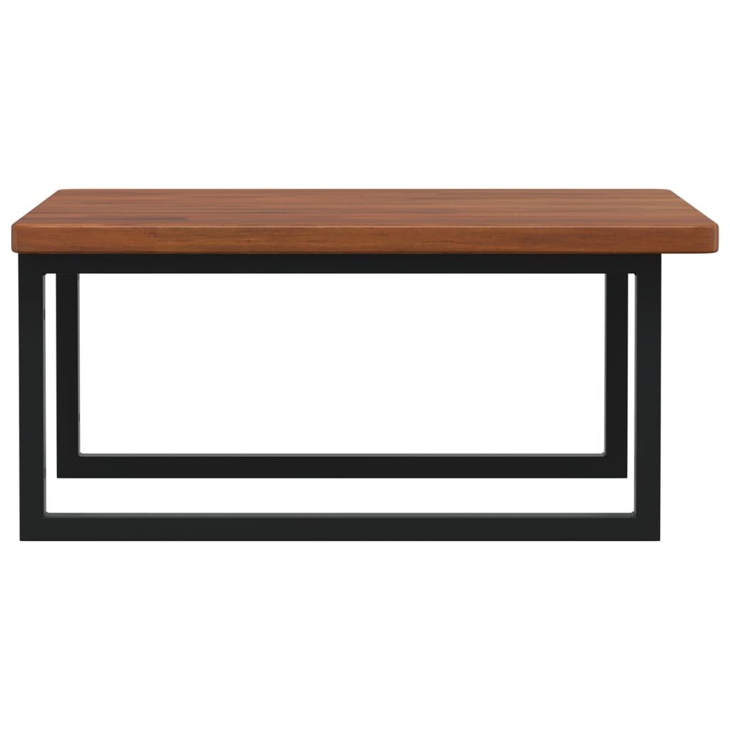 Zidna polica za umivaonik od čelika i masivne hrastovine Smeđa 60 x 60 x 2.5 cm
