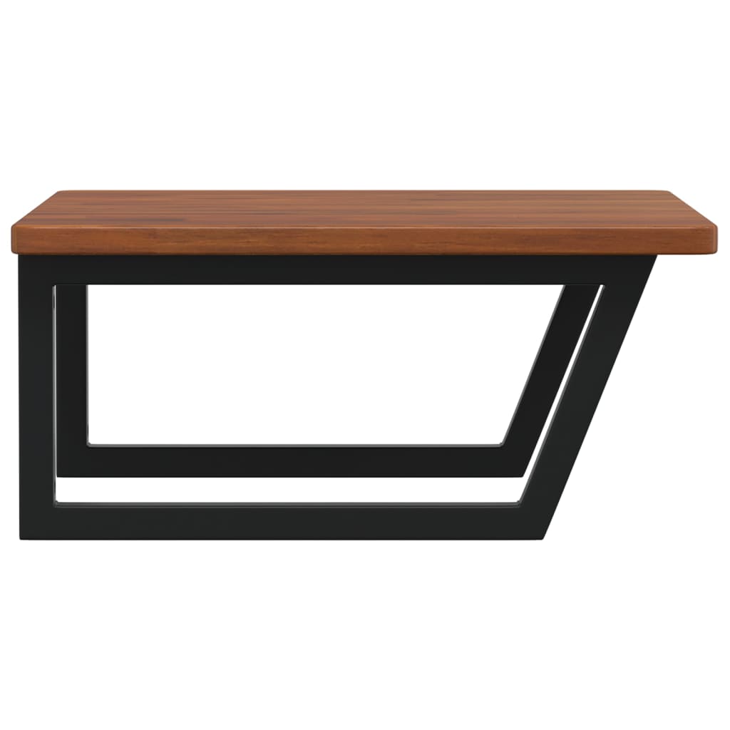 Zidna polica za umivaonik od čelika i masivne hrastovine Smeđa 60 x 60 x 2.5 cm
