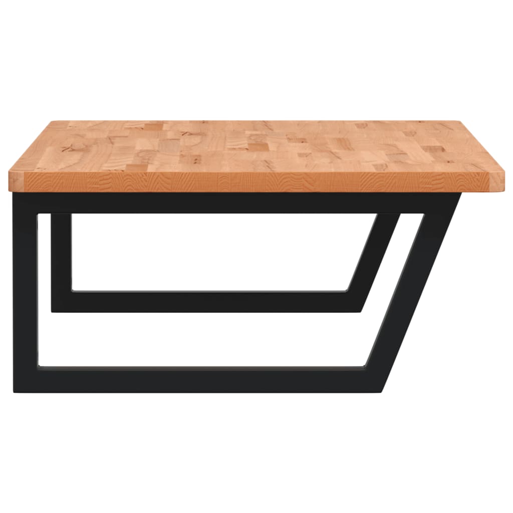Zidna polica za umivaonik od čelika i masivne bukovine Smeđa 100 x 60 x 2.5 cm