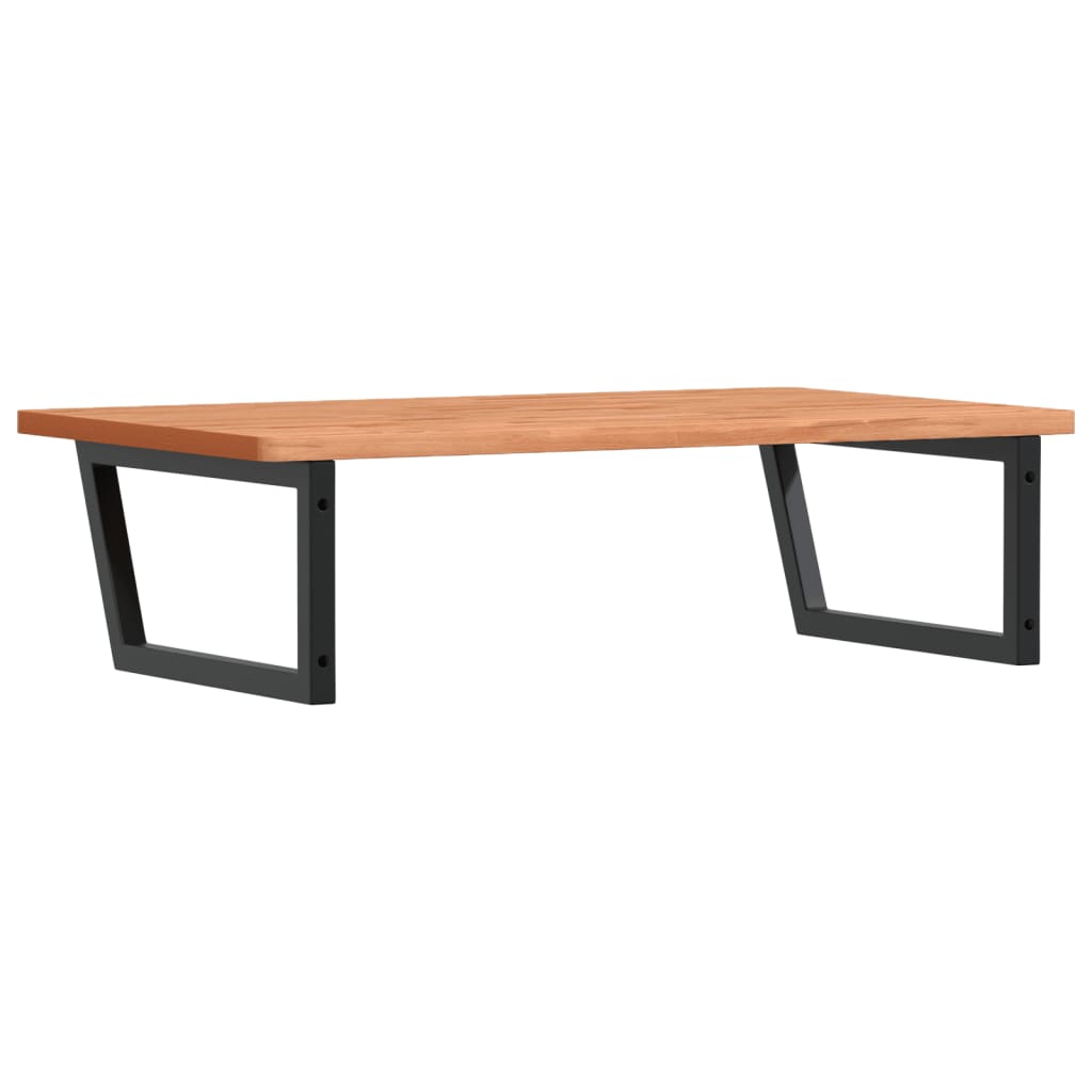 Zidna polica za umivaonik od čelika i masivne bukovine Smeđa 100 x 60 x 2.5 cm