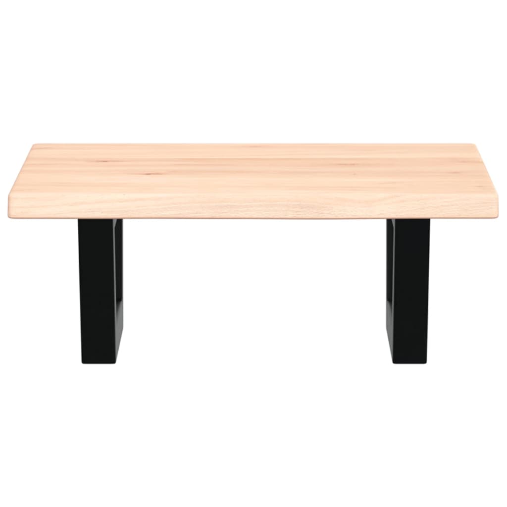Zidna polica za umivaonik od čelika i masivne hrastovine Smeđa 40 x 50 x 2 cm