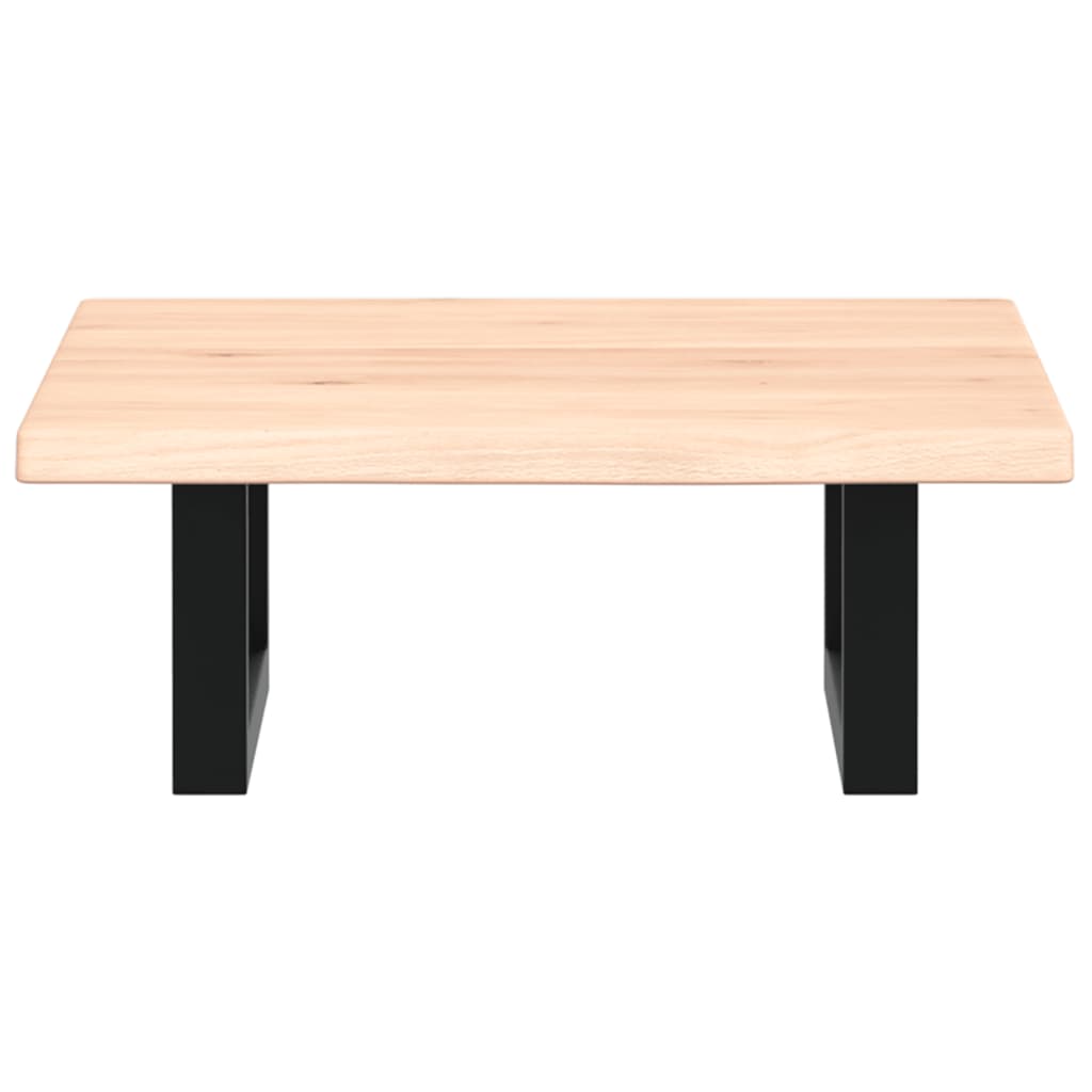 Zidna polica za umivaonik od čelika i masivne hrastovine Smeđa 40 x 60 x 2 cm