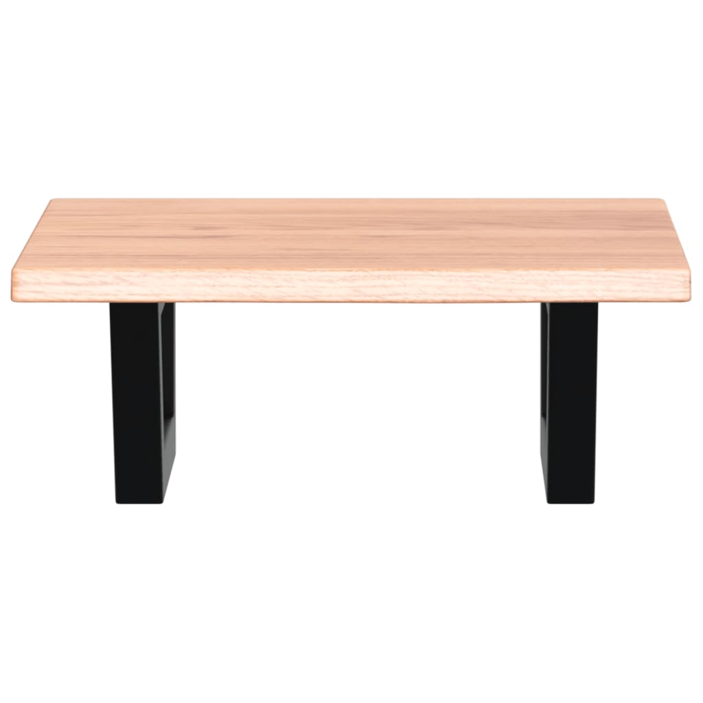 Zidna polica za umivaonik od čelika i masivne hrastovine Smeđa 40 x 50 x 2 cm