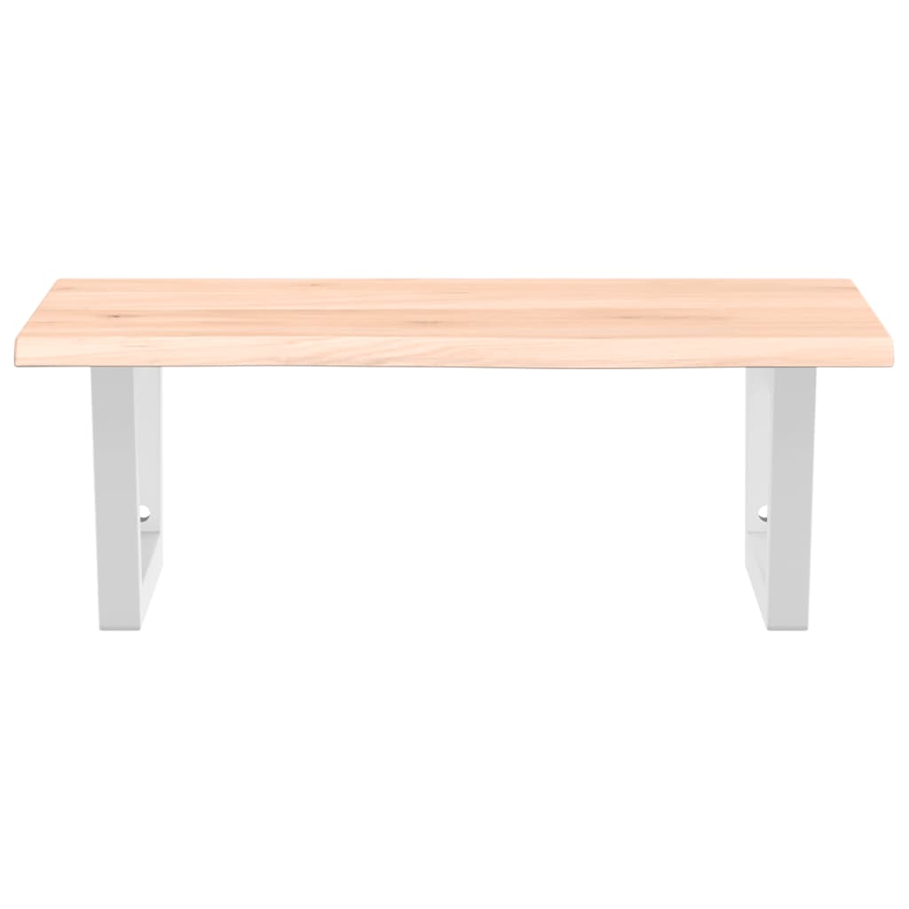 Zidna polica za umivaonik od čelika i masivne hrastovine Smeđa 60 x 50 x 2 cm