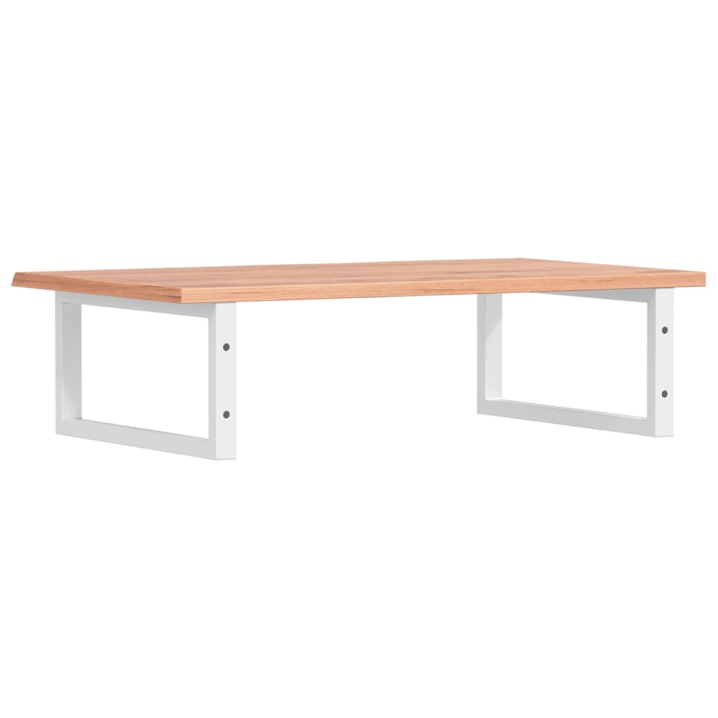Zidna polica za umivaonik od čelika i masivne hrastovine Smeđa 80 x 50 x 2 cm