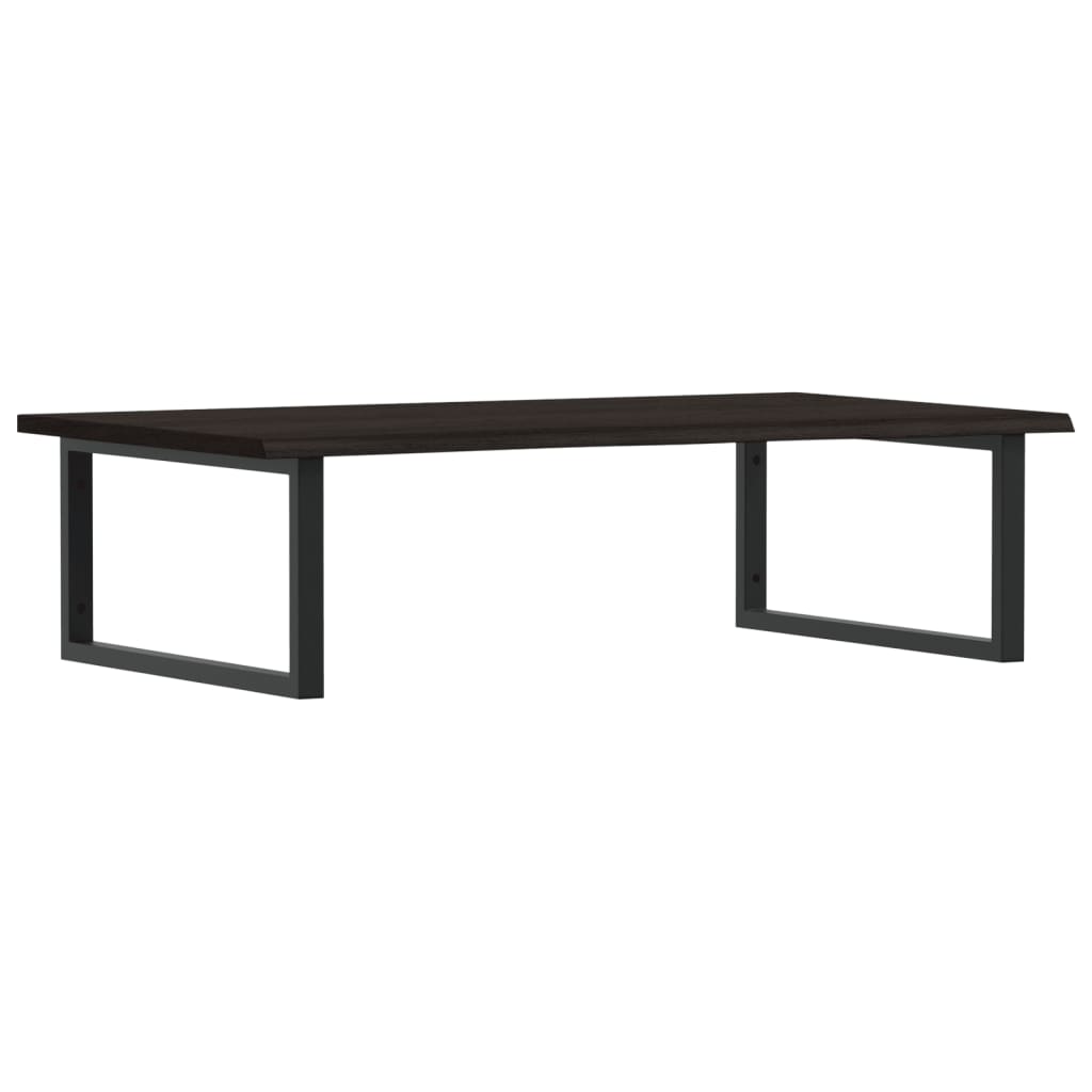 Zidna polica za umivaonik od čelika i masivne hrastovine Smeđa 100 x 60 x 2 cm
