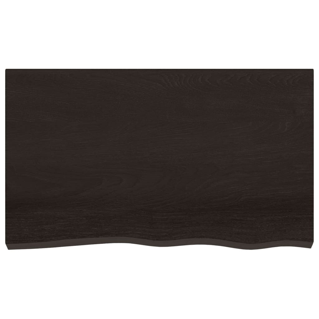 Zidna polica za umivaonik od čelika i masivne hrastovine Smeđa 100 x 60 x 2 cm