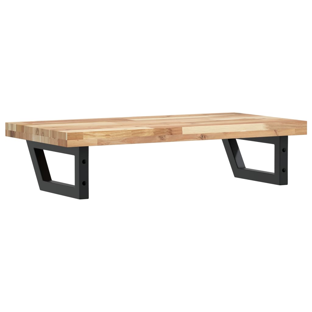 Zidna polica za umivaonik od čelika i masivnog bagremovog drva Smeđa 60 x 40 x 4 cm