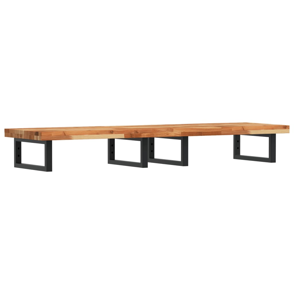 Zidna polica za umivaonik od čelika i masivnog bagremovog drva Smeđa 160 x 40 x 4 cm