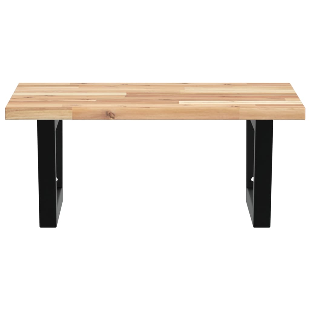 Zidna polica za umivaonik od čelika i masivnog bagremovog drva Smeđa 50 x 50 x 2 cm