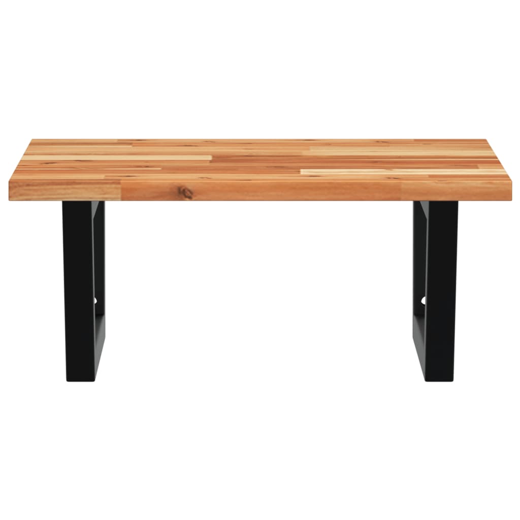 Zidna polica za umivaonik od čelika i masivnog bagremovog drva Smeđa 50 x 50 x 2 cm