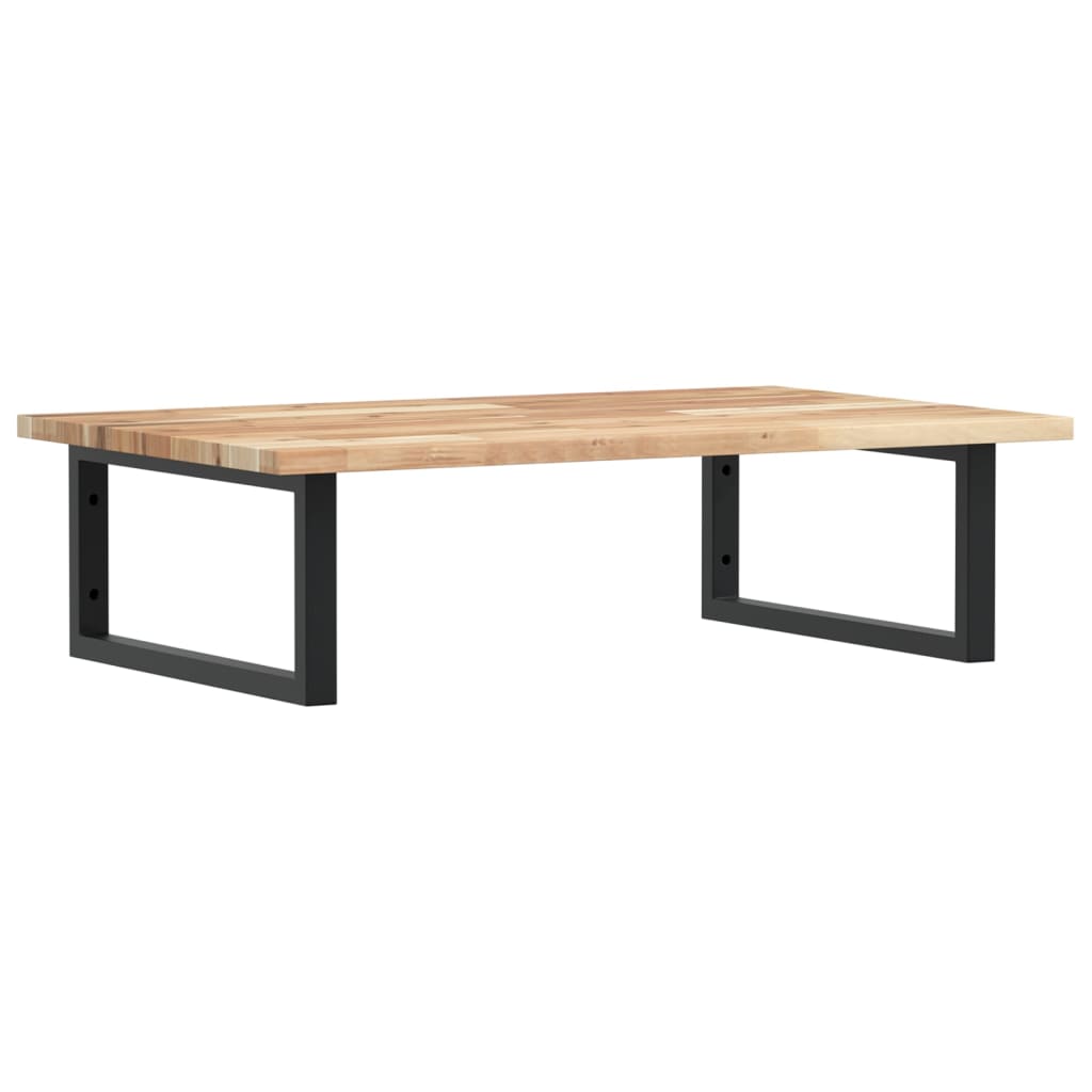 Zidna polica za umivaonik od čelika i masivnog bagremovog drva Smeđa 60 x 50 x 2 cm
