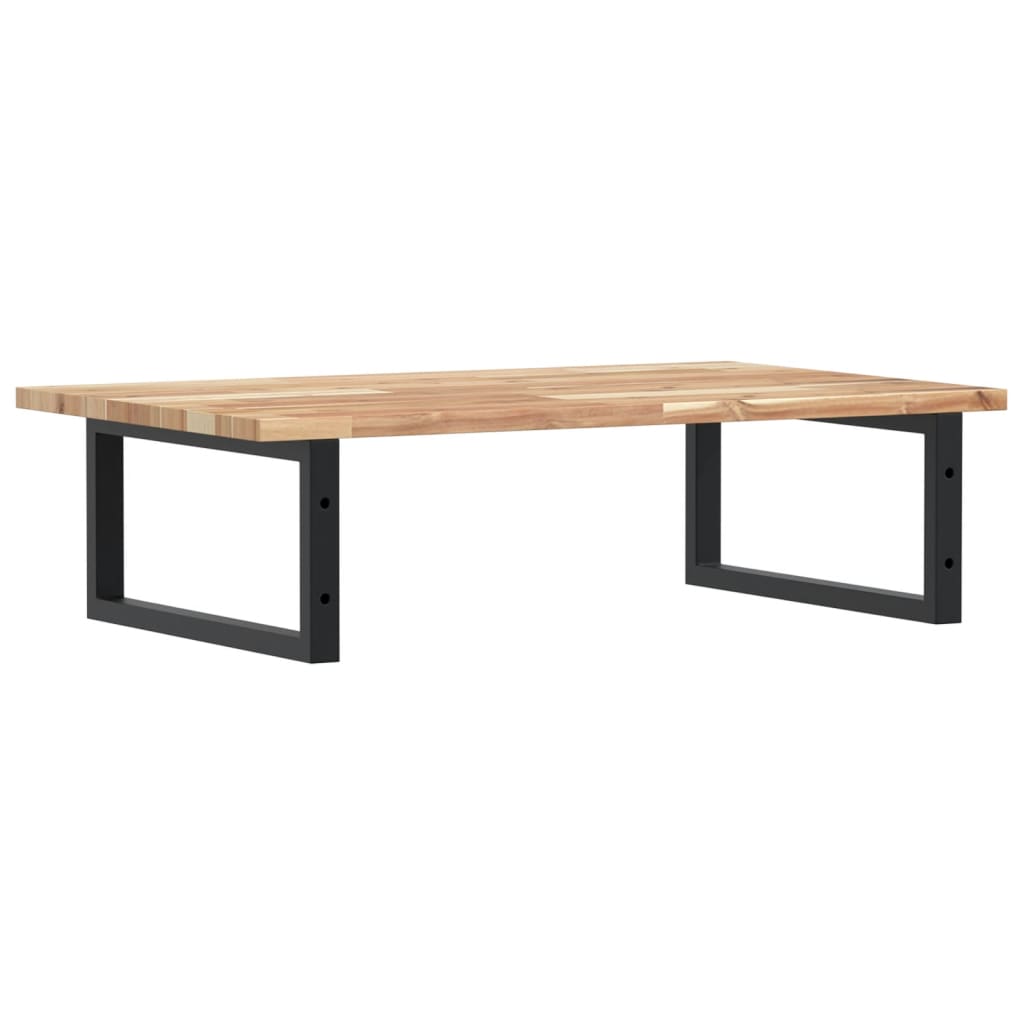 Zidna polica za umivaonik od čelika i masivnog bagremovog drva Smeđa 60 x 50 x 2 cm