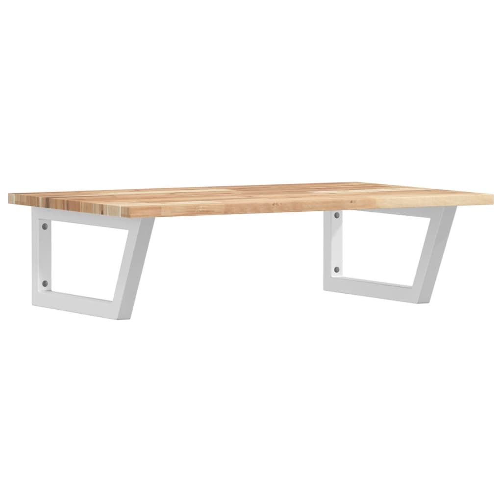 Zidna polica za umivaonik od čelika i masivnog bagremovog drva Smeđa 60 x 50 x 2 cm