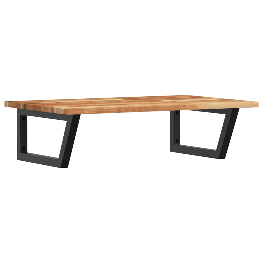 Zidna polica za umivaonik od čelika i masivnog bagremovog drva Smeđa 100 x 50 x 2 cm