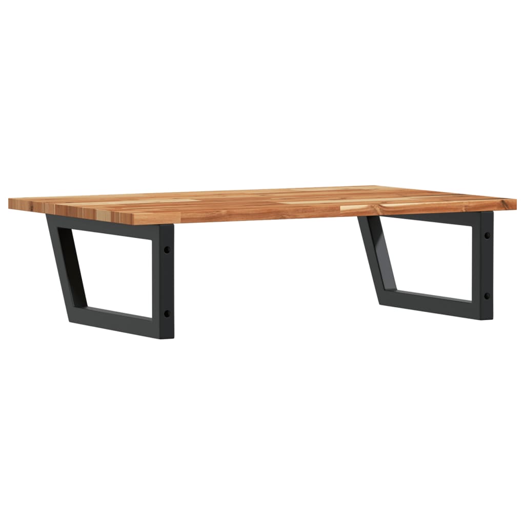 Zidna polica za umivaonik od čelika i masivnog bagremovog drva Smeđa 100 x 50 x 2 cm