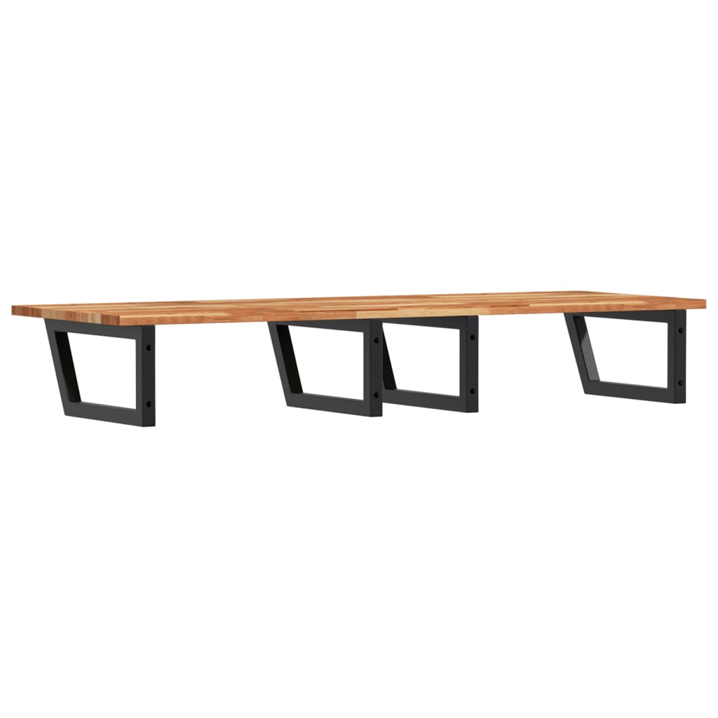 Zidna polica za umivaonik od čelika i masivnog bagremovog drva Smeđa 120 x 50 x 2 cm