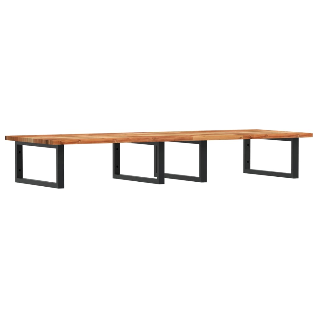Zidna polica za umivaonik od čelika i masivnog bagremovog drva Smeđa 160 x 50 x 2 cm