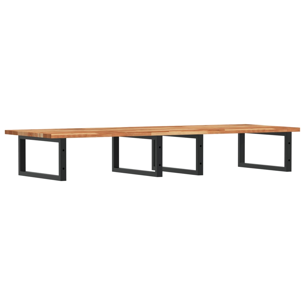 Zidna polica za umivaonik od čelika i masivnog bagremovog drva Smeđa 160 x 50 x 2 cm