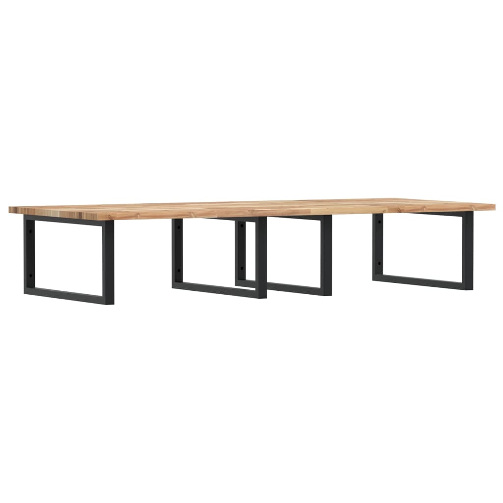 Zidna polica za umivaonik od čelika i masivnog bagremovog drva Smeđa 120 x 60 x 2 cm