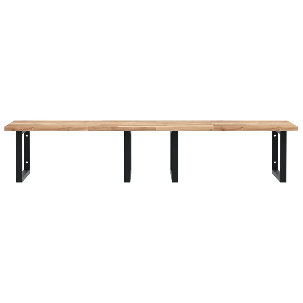 Zidna polica za umivaonik od čelika i masivnog bagremovog drva Smeđa 120 x 60 x 2 cm