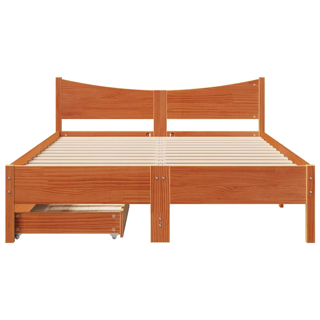 Okvir kreveta s ladicama 120 x 200 cm od masivne borovine
