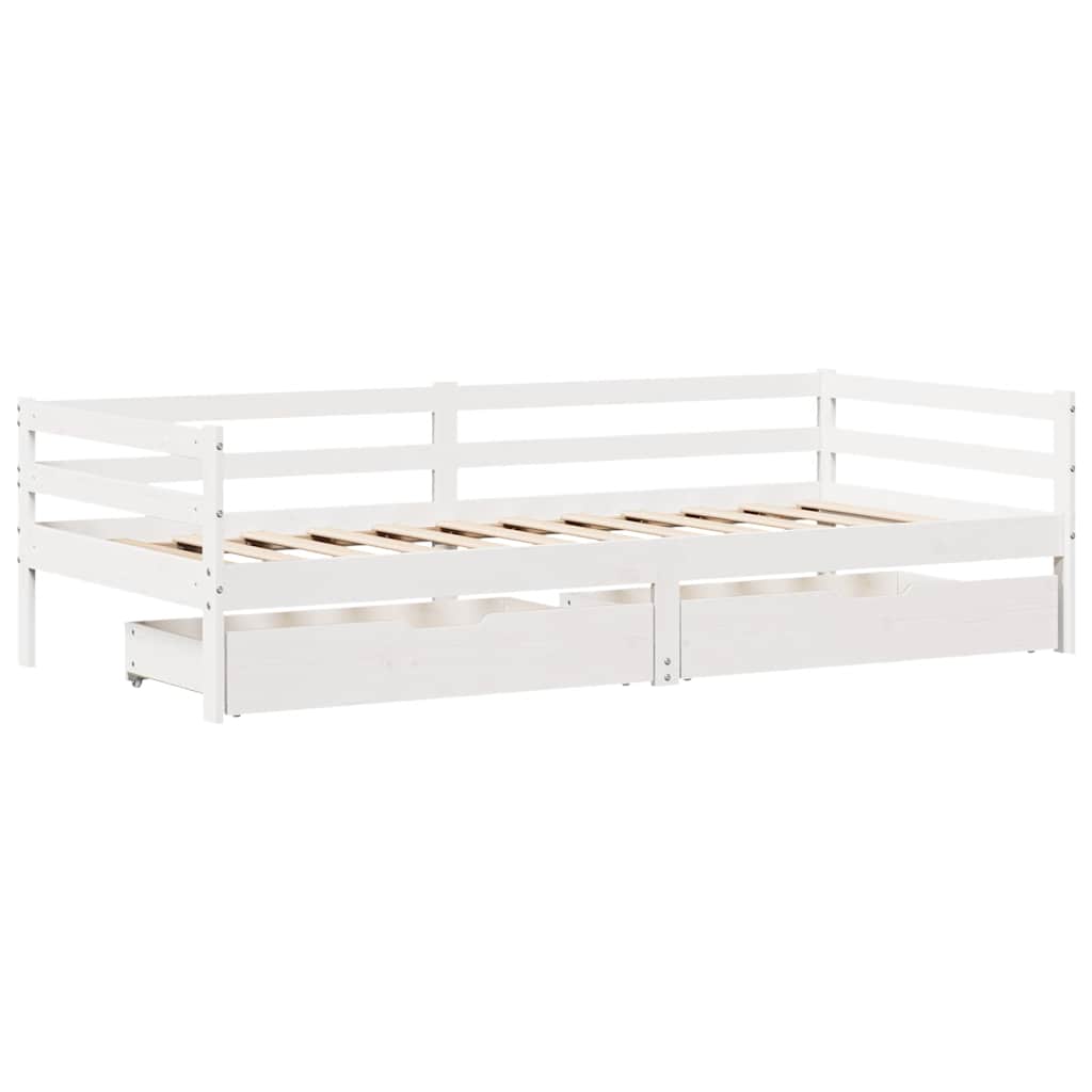 Dnevni krevet s ladicama bez madraca 90x200 cm masivno drvo