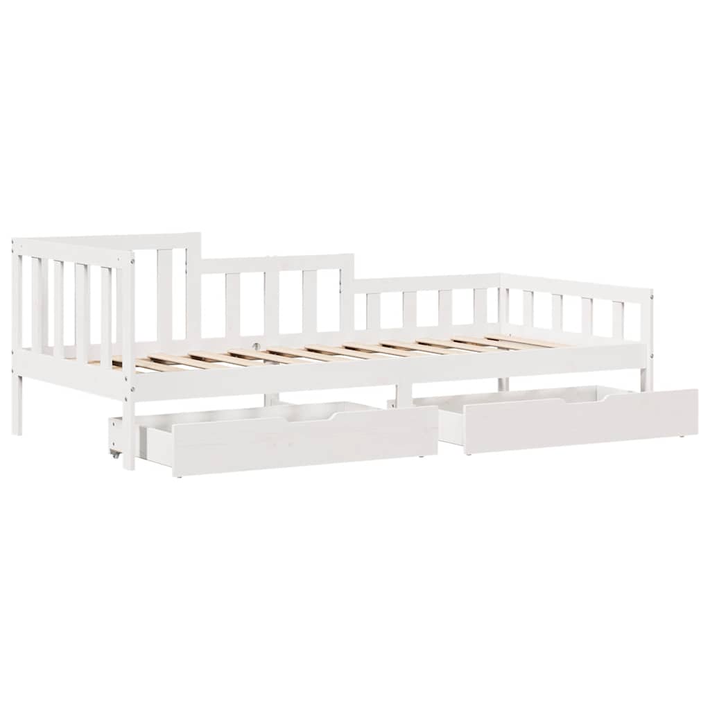Dnevni krevet s ladicama bez madraca 90x200 cm masivno drvo