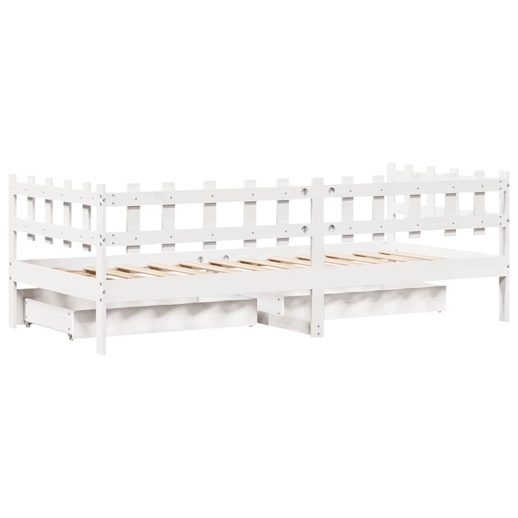 Dnevni krevet s ladicama bez madraca 80x200 cm masivno drvo