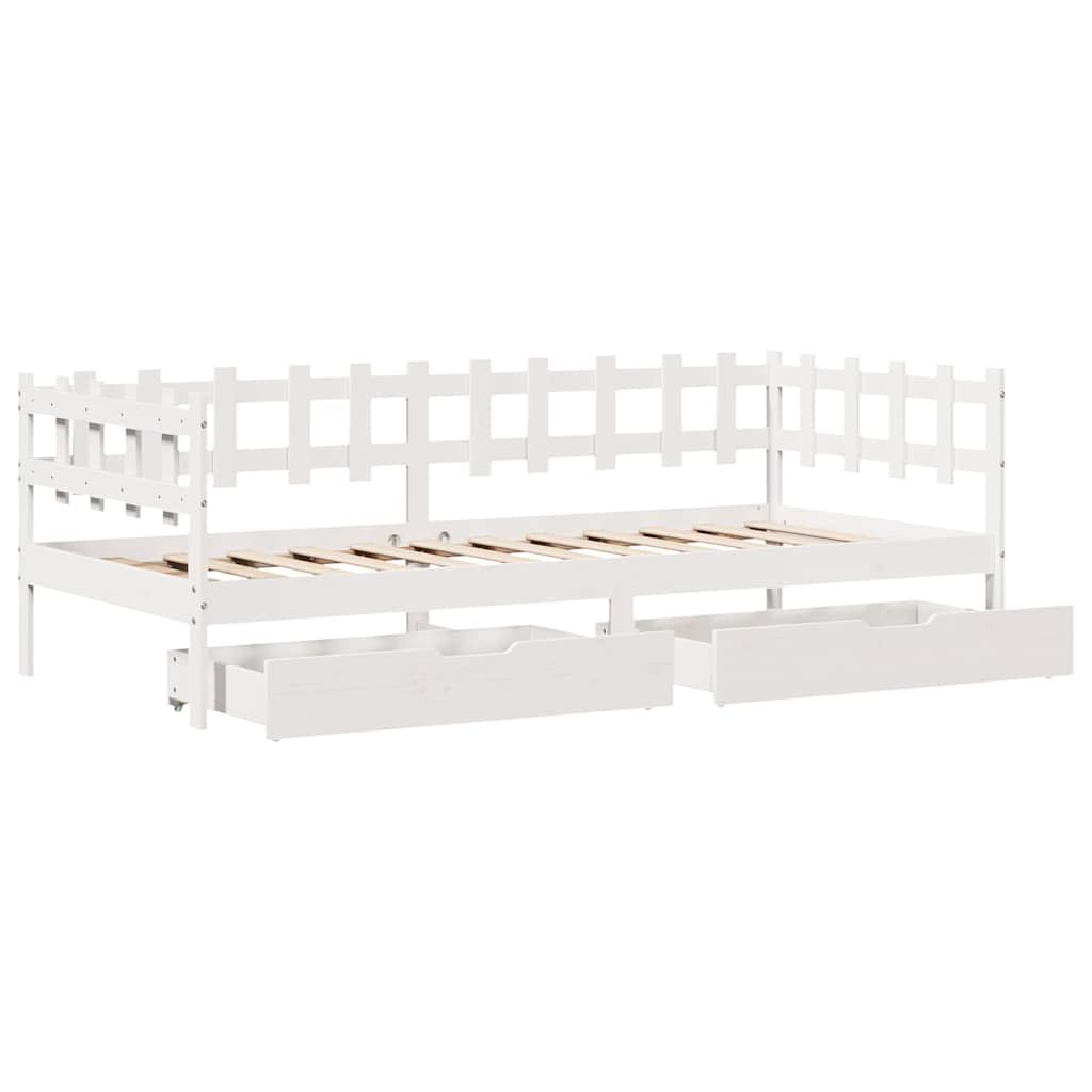 Dnevni krevet s ladicama bez madraca 80x200 cm masivno drvo