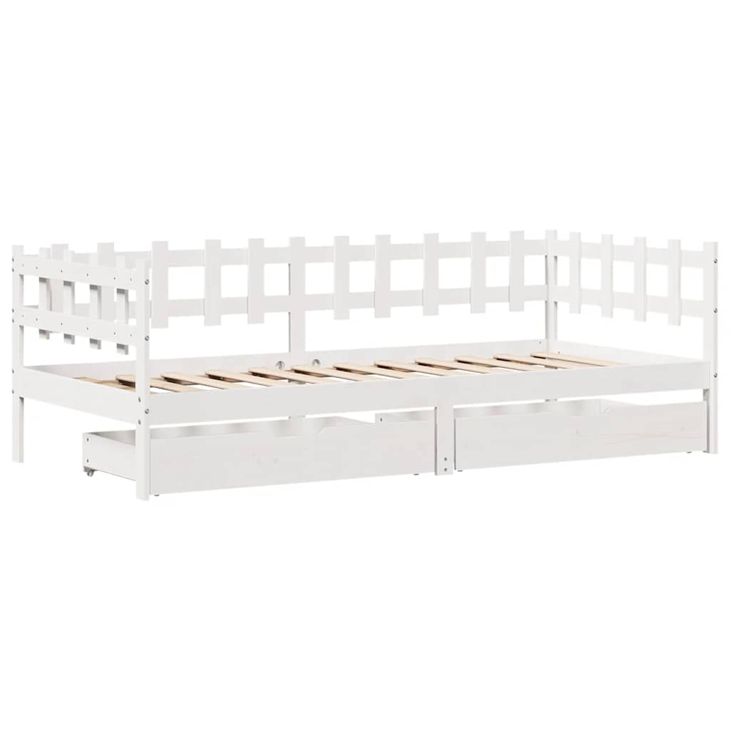 Dnevni krevet s ladicama bez madraca 90x200 cm masivno drvo