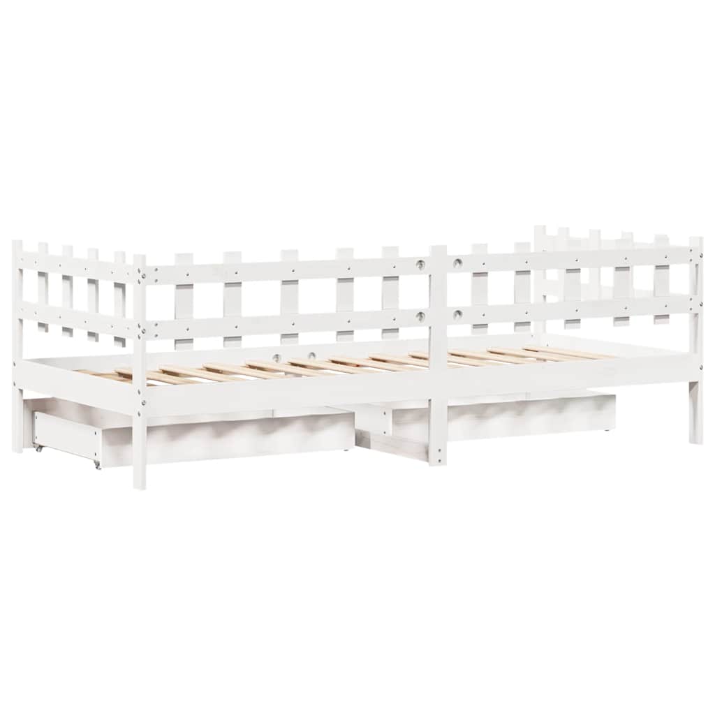 Dnevni krevet s ladicama bez madraca 90x200 cm masivno drvo