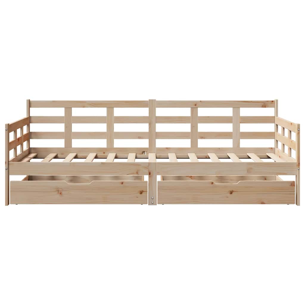 Dnevni krevet s ladicama bez madraca 90x200 cm masivno drvo