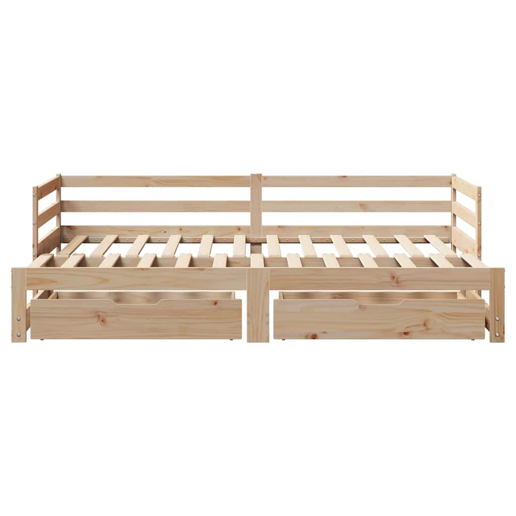 Dnevni krevet s ladicama bez madraca 90x200 cm masivno drvo