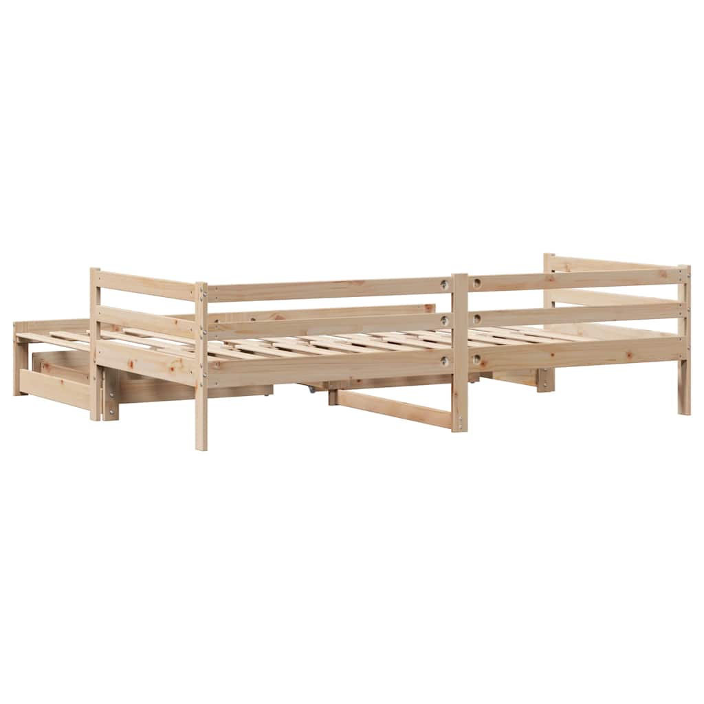 Dnevni krevet s ladicama bez madraca 90x200 cm masivno drvo