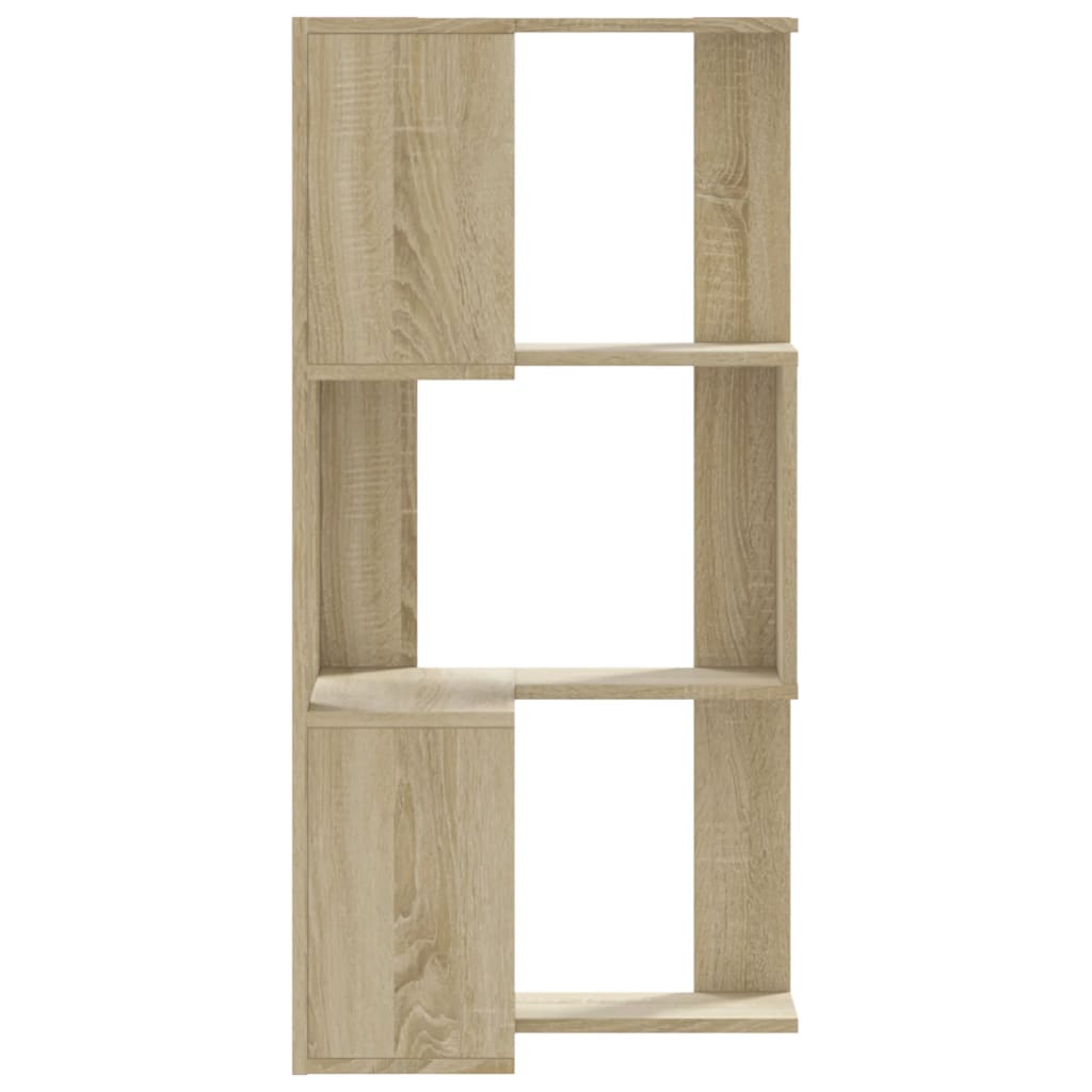 Kutni regal za knjige 3 razine boja hrasta 50x50x102 cm drveni