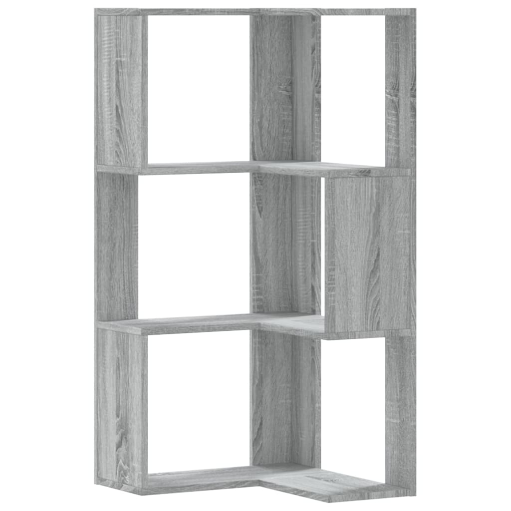 Kutni regal z knjige 3 razine artisian hrast 50x50x102cm drveni