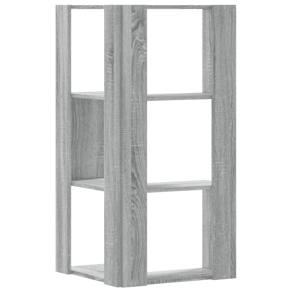 Kutni regal z knjige 3 razine artisian hrast 50x50x102cm drveni