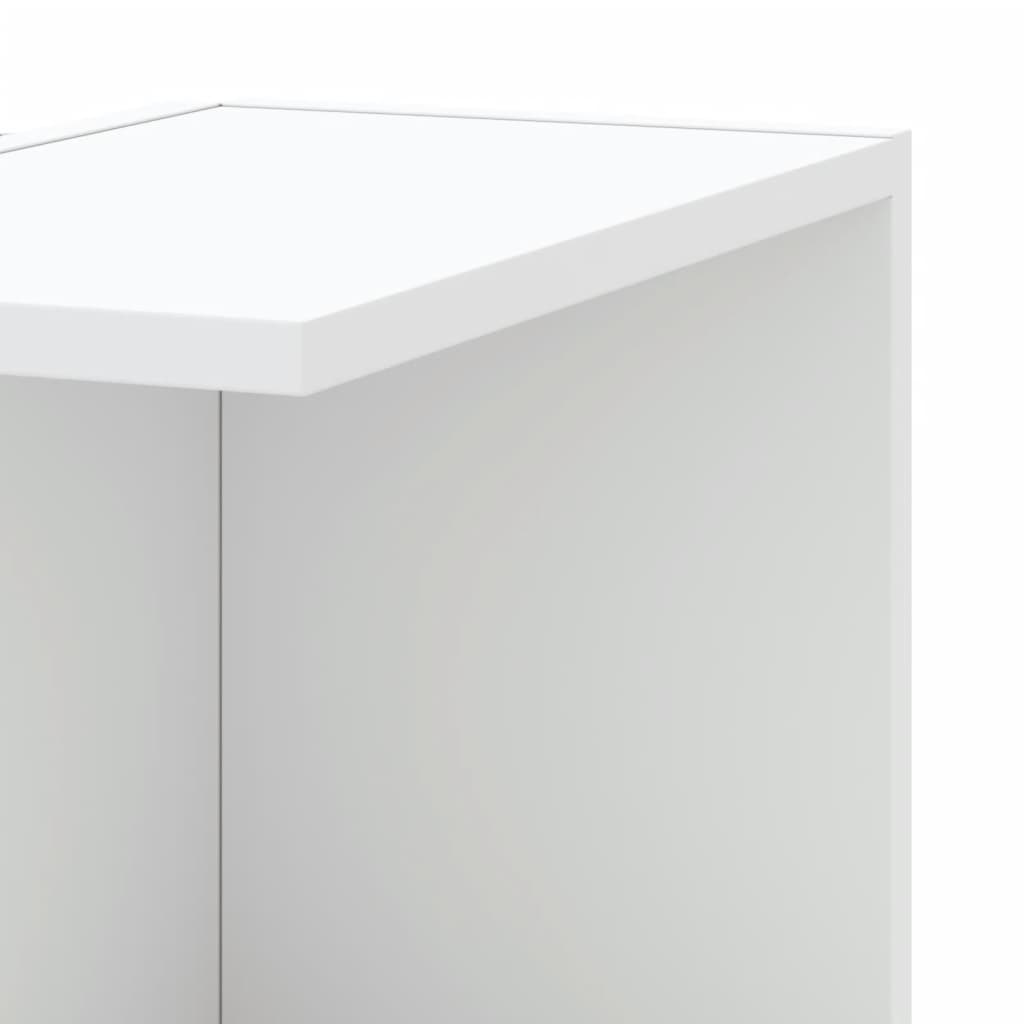 Kutna zidna polica bijela 36,5x36,5x140 cm konstruirano drvo