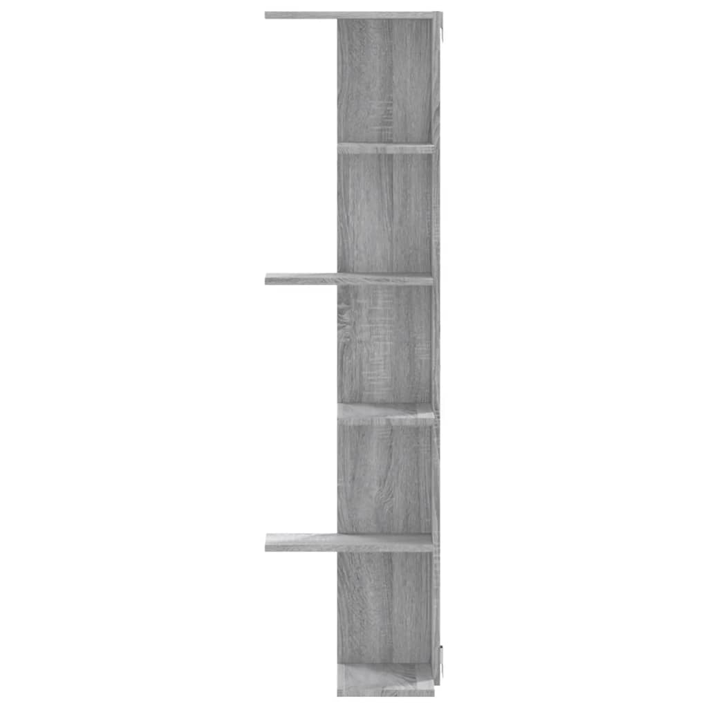Kutna zidna polica boja hrasta 36,5x36,5x140 cm drvena