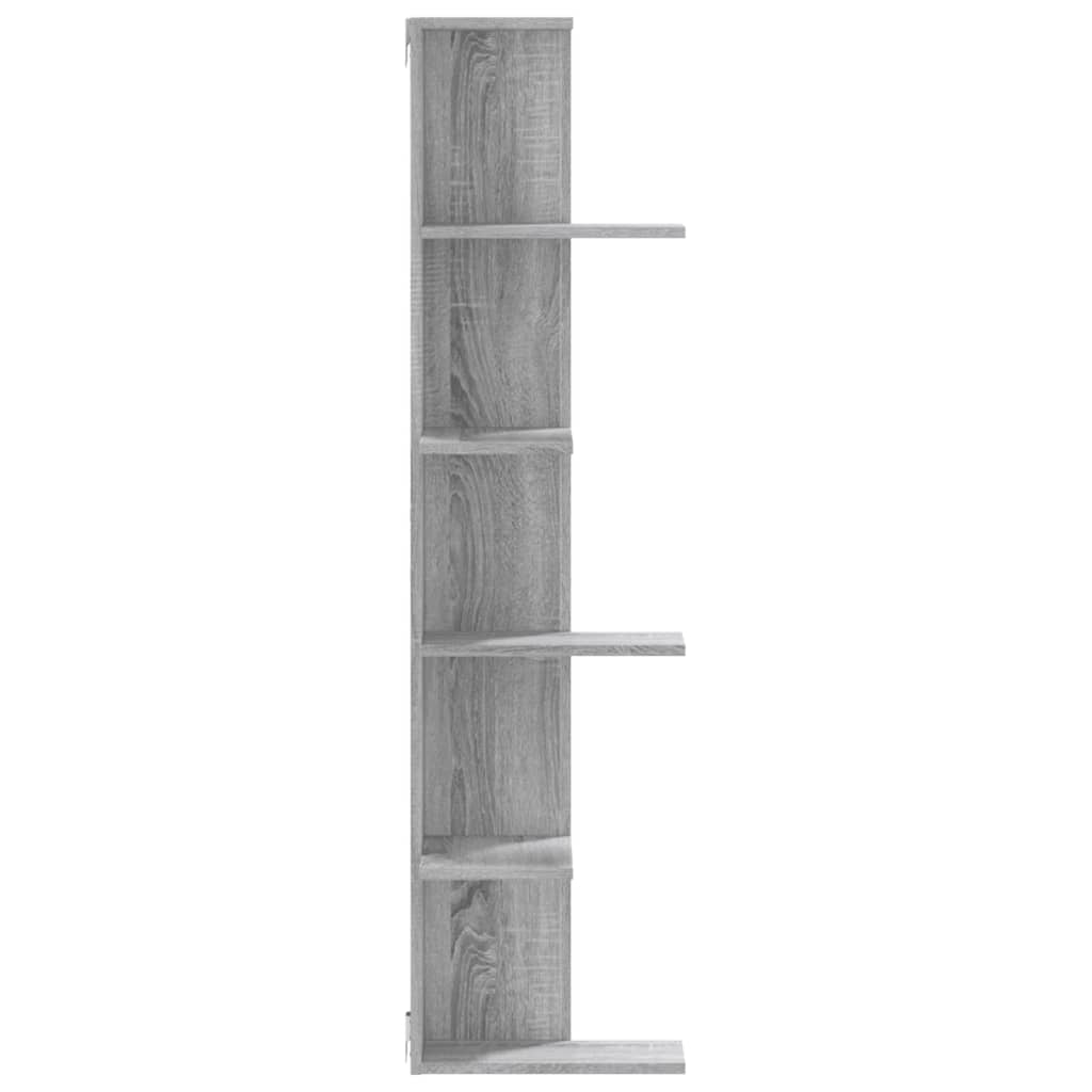 Kutna zidna polica boja hrasta 36,5x36,5x140 cm drvena