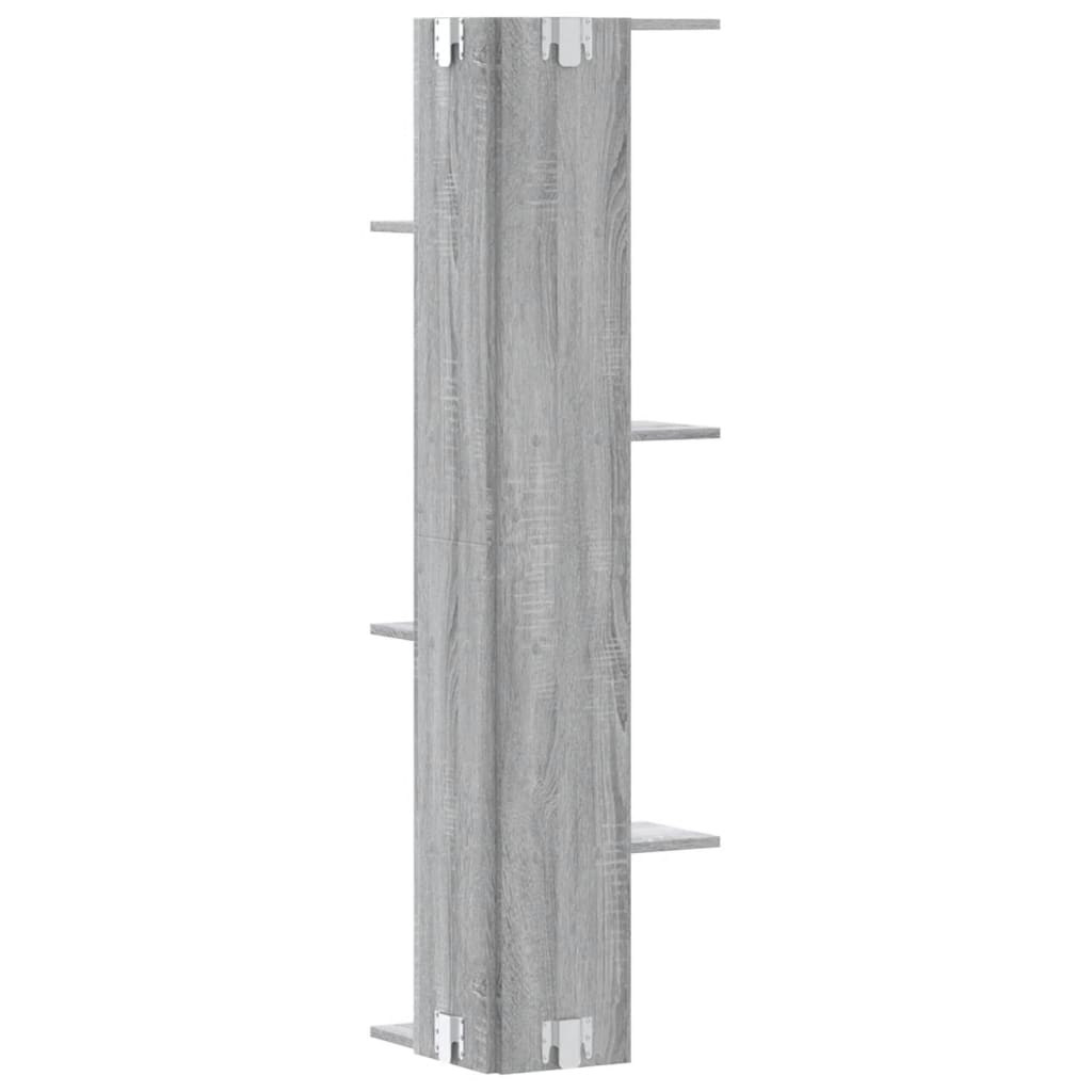 Kutna zidna polica boja hrasta 36,5x36,5x140 cm drvena