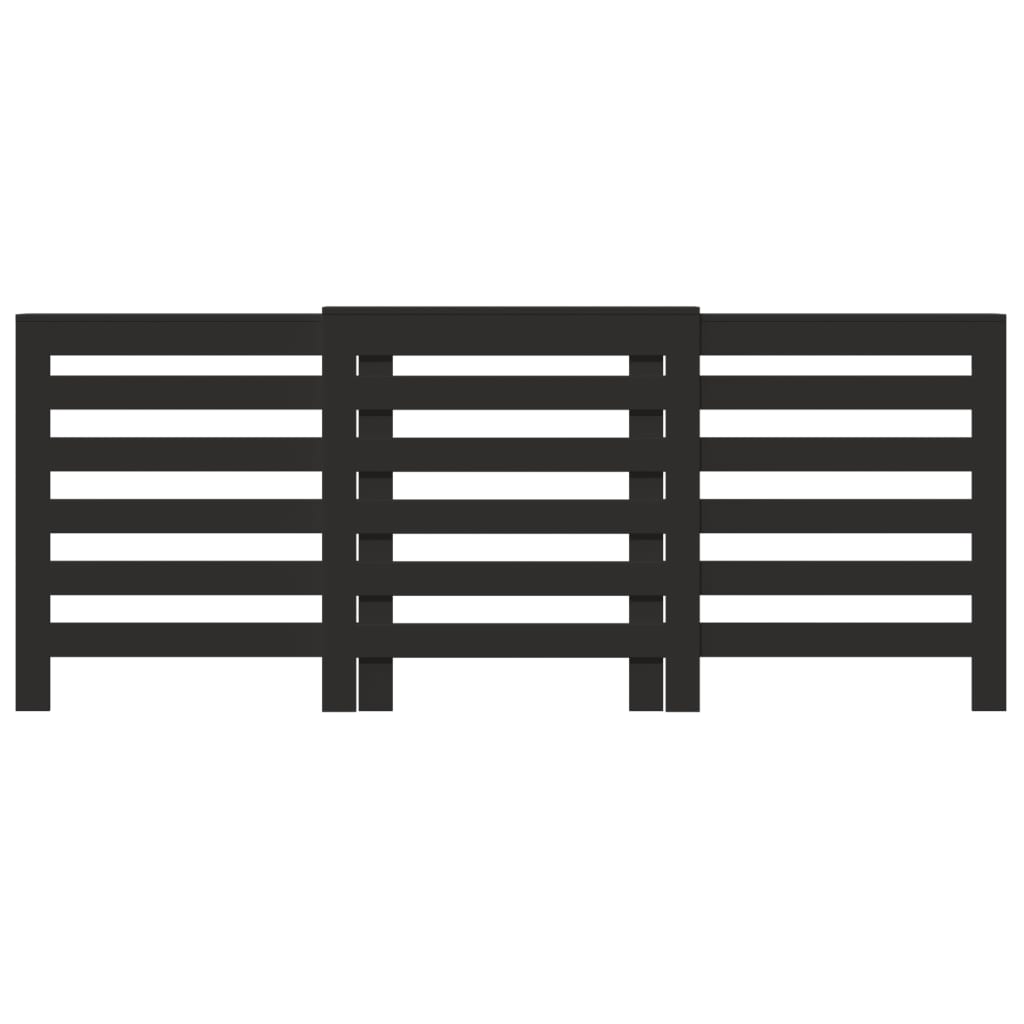 Pokrov za radijator crni 205x21,5x83,5 cm konstruirano drvo
