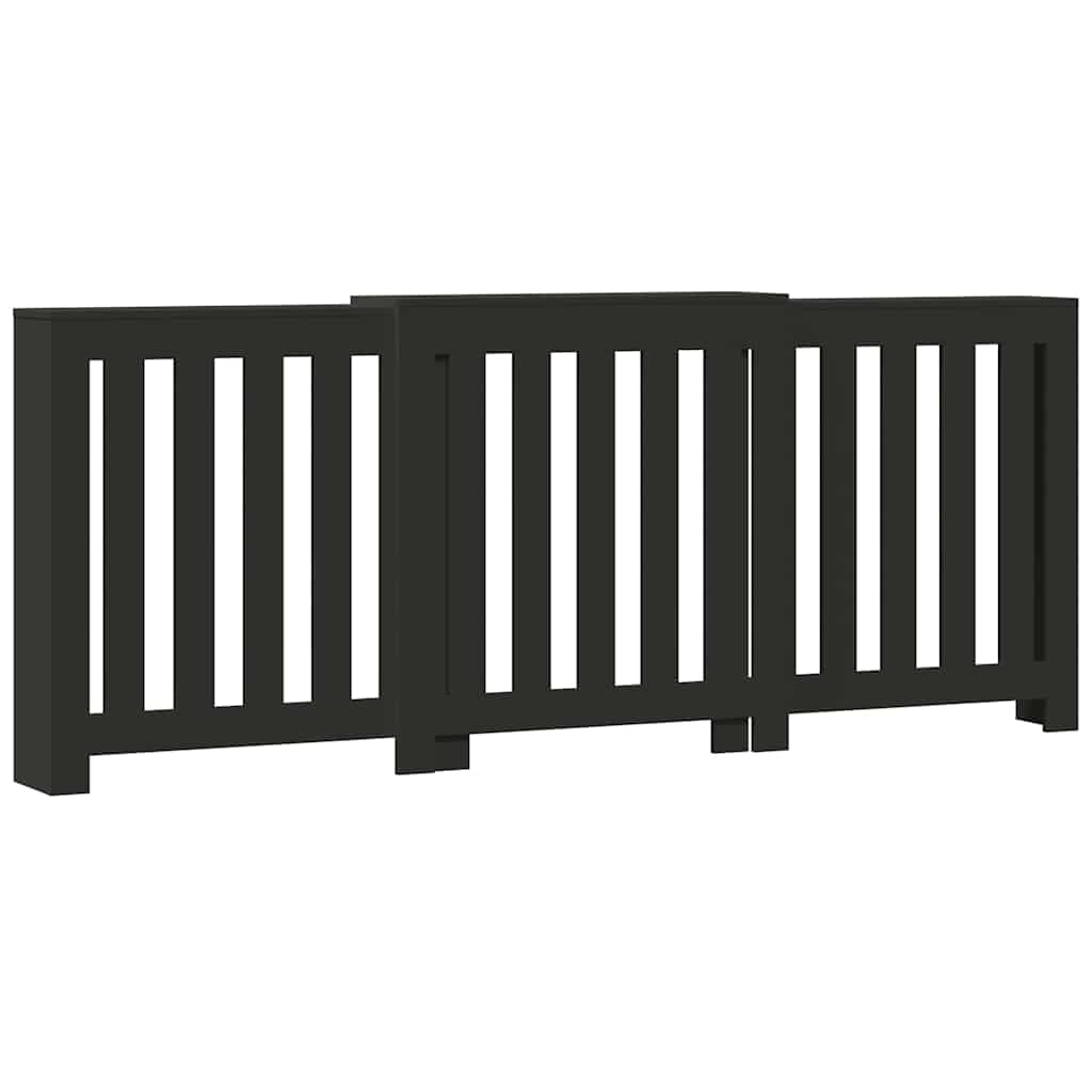 Pokrov za radijator crni 205x21,5x83,5 cm konstruirano drvo